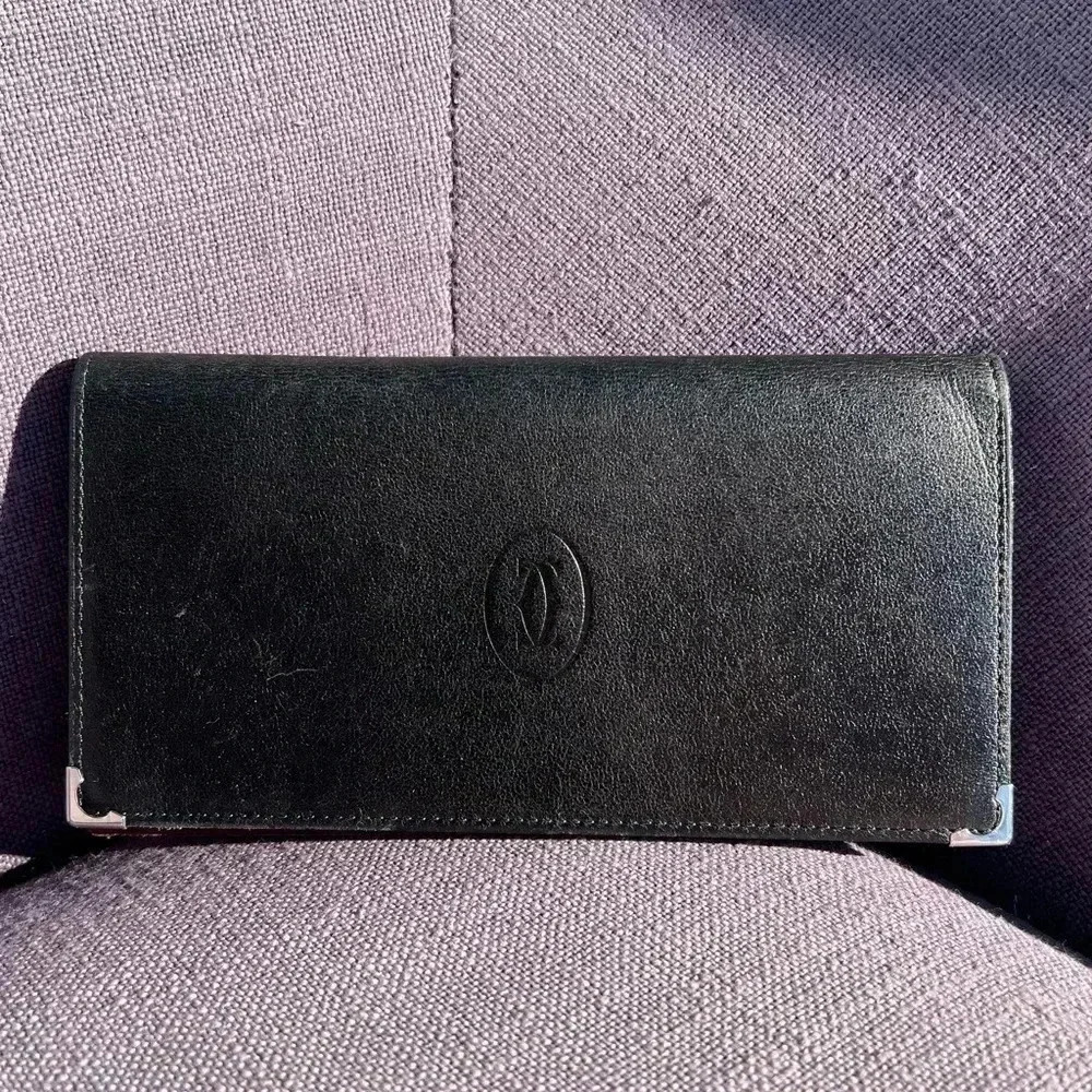 Cartier Long Wallet Bi-Fold Leather